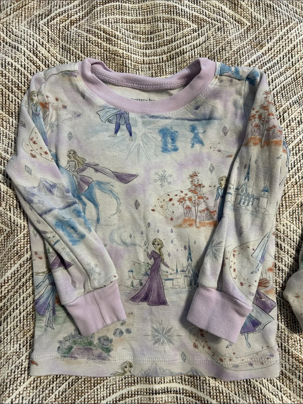 Pottery Barn Kids Lavender Princess Print Pajama Set